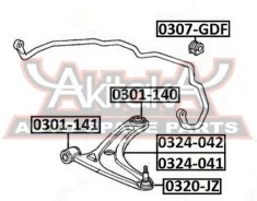 ����������� ��������� ������ ������ Honda JAZZ/FIT GD# 2002-2008 ASVA 0301-140 0301140 ����