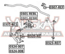 ����������� ������ ����� ��������� ������� ������ Honda CR-V RE3/RE4 2007- ASVA 0301-REBL 0301REBL ����