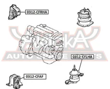 ������� ��������� ������ AT Honda Honda Accord CF3/CF4/CF5/CL1/CL3 1998-2002 ASVA 0312-Cfrha 0312CFRHA ����