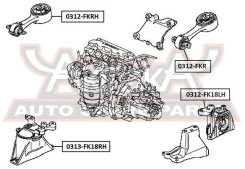 ������� ��������� ������ Honda Honda Civic FK, FN 2005-2012 ASVA 0312-FKR 0312FKR ����