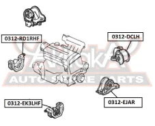 ������� ��������� �������� ������ Honda CR-V RD1/RD2 1997-2001 ASVA 0312-RD1RHF 0312RD1RHF ����