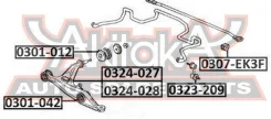 ����� �������� ������ ����� Honda Honda : Civic 1995-2001 EJ9/EK1/EK3/EK4 ASVA 0324-028 0324028 ����