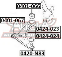 ����������� ��������� ������ �������� Mitsubishi Chariot Grandis N8#W/N9#W 1997-2003 ASVA 0401-067 0401067 ����