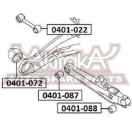 ����������� ������ ���������� ���� Mitsubishi Airtrek CU 2001-2005 ASVA 0401-088 0401088 ����