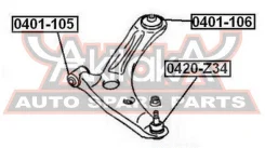 ����� ������� ������ Mitsubishi COLT Z34A Z30# ASVA 0420-Z34 0420Z34 ����