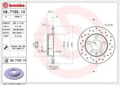 ���� ��������������� Brembo Xtra 08.7165.1X Brembo 0871651X 0871651X ����
