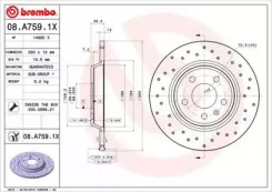 ���� ��������� Xtra ��� AUDI Q5 8RB 2.0 TFSI quattro 11.2008 - AUDI Q5 8RB 2.0 TFSI quattro 06.2012 - Brembo 08A7591X 08A7591X ����