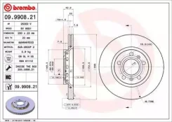 ���� ��������� ������ 09.9908.21 280�22 5 ��� AU A8 II 2.8i V6 FSI 07-, A8 II 3.0i V6 03-6.05, A8 II 3.2i V6 FSI 6.05-, A8 quattro II 3.2i V6 FSI 6.05...
