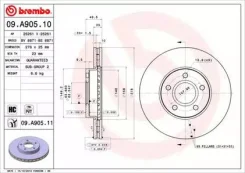 ���� ����. ���. ����.278x25mm 5 ���. FORD C-Max II 1.0-1.6 12.10-/ Focus III 1.0-1.6 04.11- Brembo 09A90511 09A90511 ����