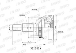 ���� ������� 26/25 ABS 96 ����� AUDI�100�44, ��44Q, ��C3��1982. �08- Inko 301002A 301002A ����