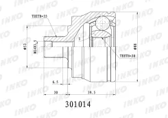 ���� ������� 33/30 ��� ABS Volkswagen�Passat�1.6� Inko 301014 301014 ����