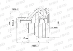 ���� ������� 38/30 ����� AUDI�100�4A, �C4��1990.12- Inko 301012 301012 ����