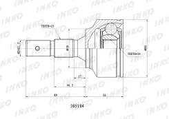 ���� ������� 25/34 ����� ����/��� Peugeot�307�3A/C�1. �4�HDi�50�kW�2001. �10- Inko 305104 305104 ����
