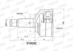 ���� ������� 26/30 ����� ����/��� Honda�Civic�IV�EG��1991.10- Inko 310020 310020 ����