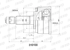 ���� ������� 28/32 ����� ����/��� Honda�CR-V�2.0�2000- Inko 310100 310100 ����