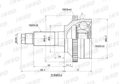 ���� ������� 28/30 ABS 44 ����� Mazda�626�V�GF��1997.05- Inko 319092A 319092A ����