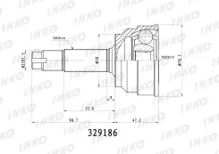 ���� ������� 24/19 ����� ����/��� Toyota�Vitz/Platz�� Inko 329186 329186 ����