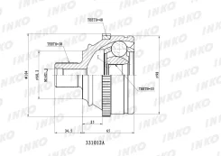 ���� ������� 38/33 ABS 48 ����� Volkswagen�Transporter�/�Caravelle�IV�70XB, ��70XC, ��7DB, ��7DW��1992. �10- Inko 331012A 331012A ����
