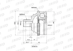 ���� �������38/27 ABS 48 ����� ��� Volkswagen�Transporter�/�Caravelle�IV�70XB, ��70XC, ��7DB, ��7DW�1. �9�TD�50�kW�1992. �10- Inko 331015A 331015A ���...