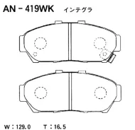 ������� ��������� ������ Orthia, Integra - DB6, DB7, DB8, DC2 F Akebono AN419WK AN419WK ����