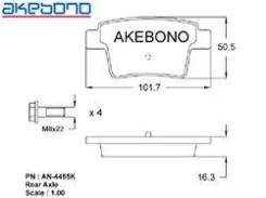 ������� ��������� ������ FORD Mondeo B4Y, B5Y, BWY, Jaguar X-TYPE CF1 Akebono AN4455K AN4455K ����