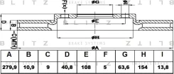 ���� ��������� ������ FORD Focus/C-Max 03-/ Mazda 3 03-/ Volvo S40 04- Blitz BS0434 BS0434 ����