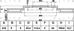 ���� ��������� ������ Suzuki SX4 06-/ FIAT Sedici 06- Blitz BS0451 BS0451 ����