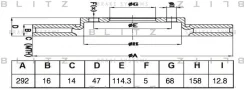 ���� ��������� ��� Nissan X-Trail 13- Blitz BS0494 BS0494 ����
