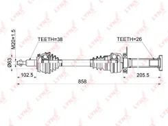 ������ � ����� ����� ���� VW Multivan V / Transporter V 2.0-2.5TDI 03- / MT / = FR RH LYNX CD1162 CD1162 ����