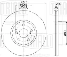 ���� ����. ��� �/� Toyota Avensis 03- �����. d=277 ����� ����/��� Toyota Avensis 03- �����. d=277 Trialli DF190131 DF190131 ����