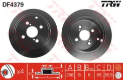 ���� ��������� ��� Toyota Corolla Saloon _E12_ 1.6 VVT-i ZZE121_ 10.2001 - 07.2007 Toyota Corolla _E12_ 1.6 VVT-i ZZE121_ 01.2002 - 12.2006 TRW DF4379...