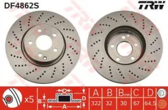 ���� ��������� �������� MB W204/S204 3.5i/3.0CDi 07 DF4862S TRW DF4862S DF4862S ����