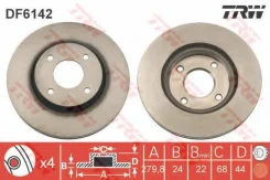 ����. ���� ���. ����. [280x24mm] 4 ���. Nissan Tiida 1.5-1.8 09.07-/ Cube 1.5-1.6 03.10 TRW DF6142 DF6142 ����