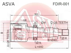 ���� ���������� ������ 26X40X26 FORD Transit ASVA FDIR-001 FDIR001 ����