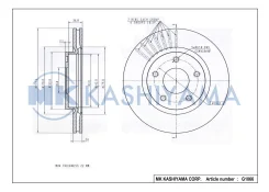 ���� ���������, �������� 09. B565.10 280x24 5 ��� NI Juke F15 10-, Pulsar C13 12- Kashiyama G1066 G1066 ����
