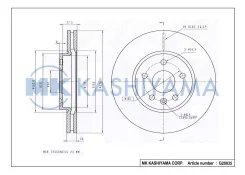 ���� ���������, �������� 09. B355.10 276x26 5 ��� CH Aveo T300 11-, Cruze J300, J305, J308 09- OP Astra J 09- Kashiyama G20035 G20035 ����