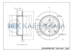 ���� ���������, ������ DF4379 257,9x9 4 ��� Toyota Corolla / Allex _E12_ 1.4 VVT-i ZZE120_ 11.2001 - 02.2007 Kashiyama G2002 G2002 ����