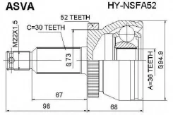 ���� �������� 36x73x30 Hyundai Santa FE 2006-2008 2,7 5MT/4AT 2WD/4WD ASVA HY-NSFA52 HYNSFA52 ����