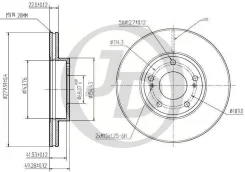 ���� ��������� �������� DF2574 280x22 5 ��� NI Maxima J30, A32 88-00 JD JBD0061 JBD0061 ����