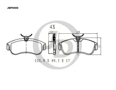 ������� ���������, �������� D1180H NI Primera P10 -GA16D 90- /P11E -GT/SR20DEH +ABS 96-99, Almera N16E QG15 -ABS 00- JD JBP0009 JBP0009 ����