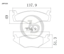 ������� ���������, �������� GDB454 VW Caddy 82-92, Golf 75-99, Jetta 78-92, Passat 78-91, Santana 81-, Saveiro 90-96, Scirocco 80-90, Vento 91-98 JD J...