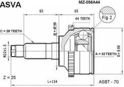 ���� �������� 32x56x28 Mazda Mazda 626 2500 GE KL USA 92- ASVA MZ-056A44 MZ056A44 ����