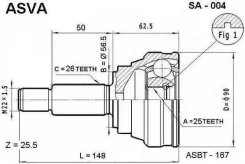 ���� �������� 25x57x26 SAAB SAAB 9000 ASVA SA-004 SA004 ����