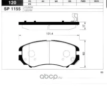 ������� ����. ���. Hyundai Sonata IV 2.0i/2.7 01/Coupe GK all 02 SP1155SNS GDB3352 Sangsinbrake SP1155 SP1155 ����