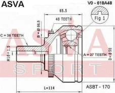 ���� �������� 27x56.5x36 Volvo Volvo : S70/S80 2.4-2.9 ASVA VO-618A48 VO618A48 ����