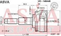 ���� �������� 25x57x26 Volvo Volvo 850 C70 S70 V70 NO Turbo ASVA VO-148A48 VO148A48 ����