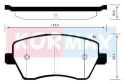 ������� ���������, �������� D1261 VAZ Vesta 15-, Largus 14-, XRAY 15- NI Note 06- RE Logan 07- Kormax KBP084 KBP084 ����