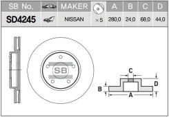 ���� ���������, �������� NI Juke F15 2012- Sangsinbrake SD4245 SD4245 ����