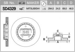 ���� ���������, �������� MI Outlander 03- PE 4007 08- CI C-Crosser EP_ 08- Sangsinbrake SD4329 SD4329 ����