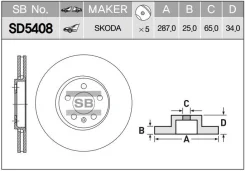 ���� ���������, �������� AU A1 8X_ 10- SK Octavia 97- VW Golf 97- Sangsinbrake SD5408 SD5408 ����